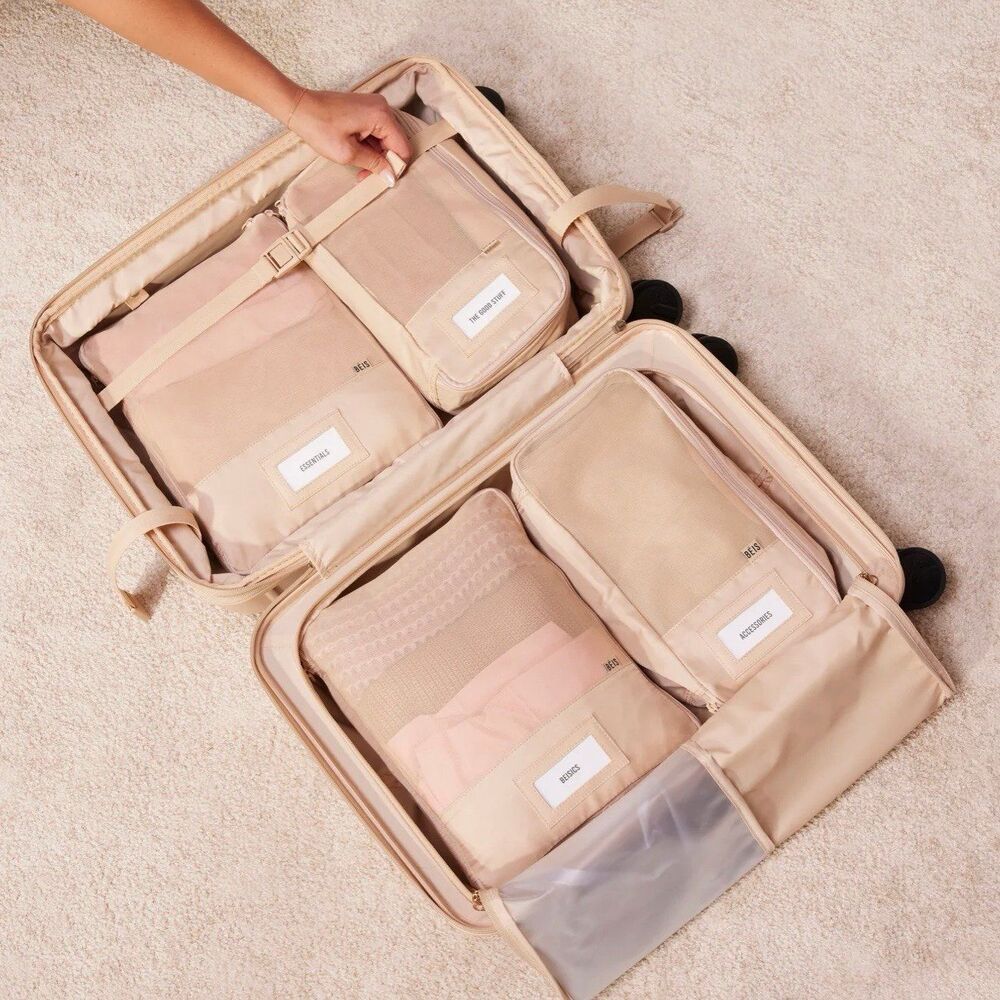 BEIS The Compression Packing Cubes 4 pc Beige - Picture 5 of 5